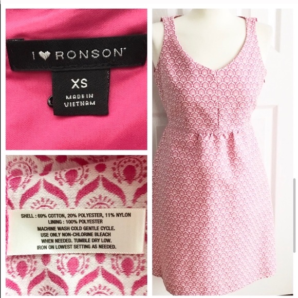 I Heart Ronson Pink White Sleeveless Keyhole Dress - Picture 8 of 9